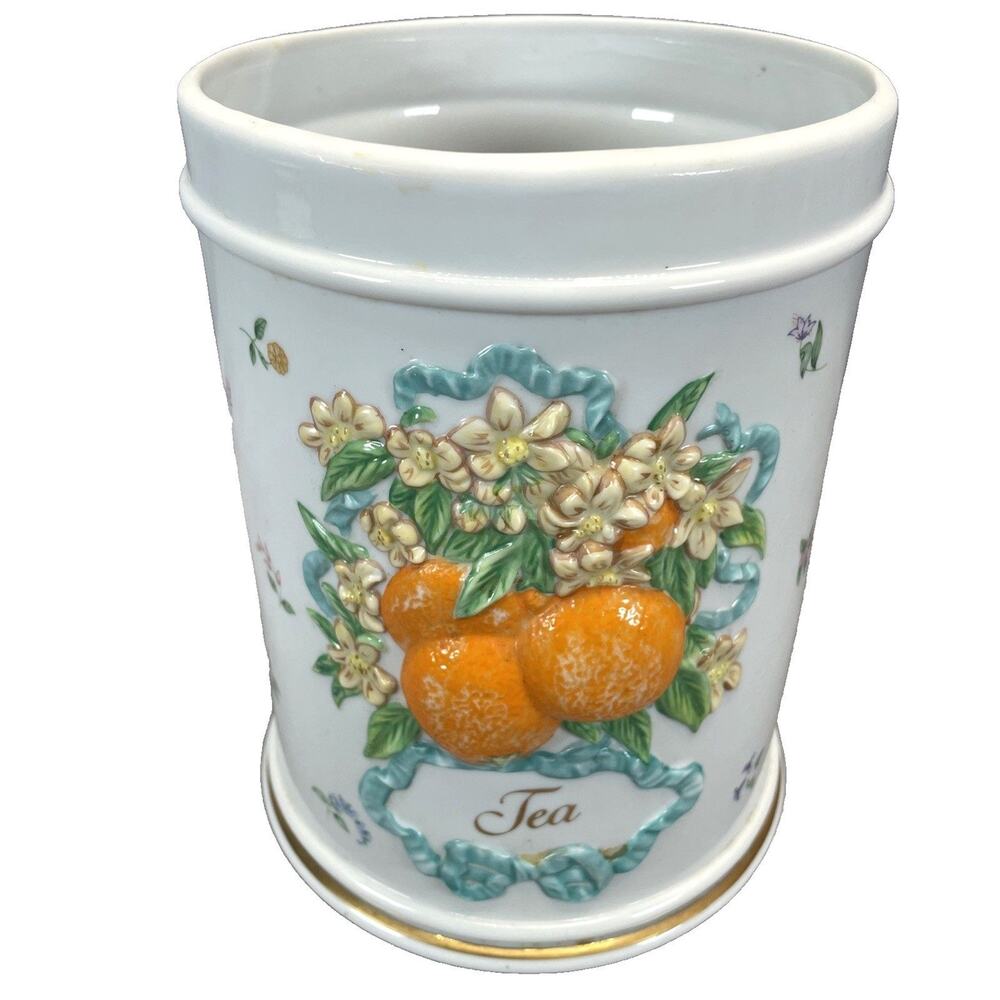 Le Cordon Bleu Franklin Mint 1989 "Tea" Ceramic Canister NO Lid Canister ONLY